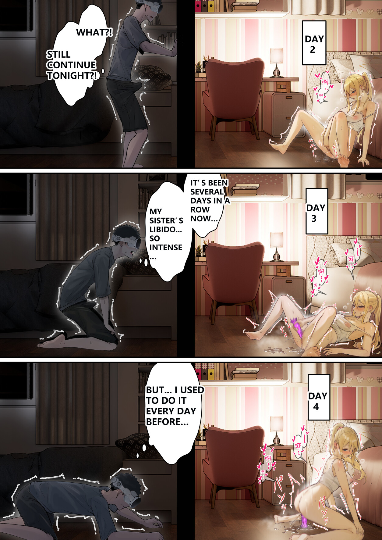 Hentai Manga Comic-My AR glasses can see various stats about my foster sister?!-Read-57